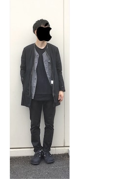 「ロング丈」｜「アイテム（その他アウター）」を使った、HFさん（メンズ・177cm）の春コーディネート