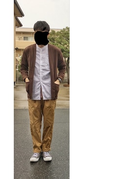 「ノーカラーシャツ」｜「アイテム（その他アウター）」を使った、HFさん（メンズ・177cm）の夏コーディネート