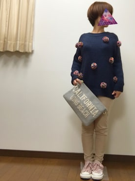 「Honeys（ハニーズ）のアイテム（クラッチバッグ）」を使った、たま☆さん（レディース・151cm）の冬コーディネート