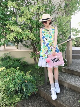 「マーマレードのアイテム（ワンピース、その他）」を使った、ゆうこりんさん（レディース・160cm）の夏コーディネート