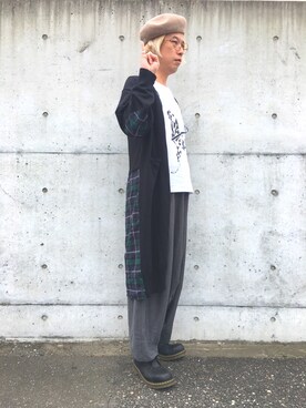 「レディース」｜「アイテム（ハンチング/ベレー帽）」を使った、しんさん（メンズ・173cm）の秋コーディネート