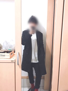 「WEGO（ウィゴー）のアイテム（トレンチコート）」を使った、ゆーと相互さん（メンズ・170cm）の冬コーディネート