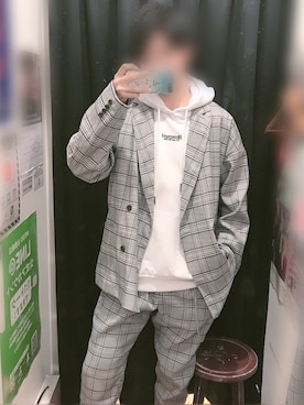 「WEGO（ウィゴー）のアイテム（ノーカラージャケット）」を使った、ゆーと相互さん（メンズ・170cm）の春コーディネート