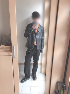 「WEGO（ウィゴー）のアイテム（ライダースジャケット）」を使った、ゆーと相互さん（メンズ・170cm）の春コーディネート