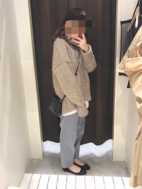 「ニコアンド」｜「アイテム（バレエシューズ）」を使った、h.さん（レディース・158cm）の冬コーディネート