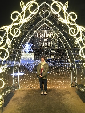 「earth music&ecology（アースミュージックアンドエコロジー）のアイテム（バレエシューズ、ブラック系）」を使った、sanai.さん（レディース・154cm）の冬コーディネート