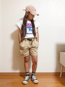 「コーデュロイキャップ」｜yreyre ☾⋆ ̊さん（キッズ・128cm）の秋コーディネート