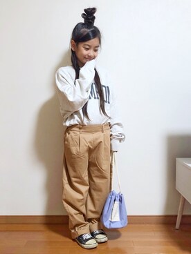 「antiqua」｜「アイテム（スウェット）」を使った、yreyre ☾⋆ ̊さん（キッズ・128cm）の秋コーディネート