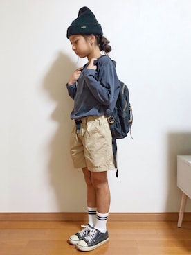 「Marc by Marc Jacobs（マークバイマークジェイコブス）のアイテム（バッグ）」を使った、yreyre ☾⋆ ̊さん（キッズ・128cm）の秋コーディネート