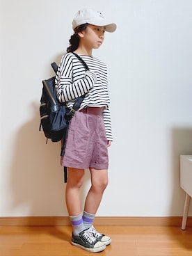 「Marc by Marc Jacobs（マークバイマークジェイコブス）のアイテム（バッグ）」を使った、yreyre ☾⋆ ̊さん（キッズ・129cm）の春コーディネート