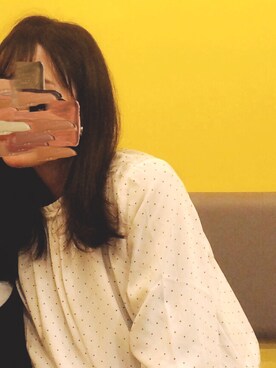 「earth music&ecology（アースミュージックアンドエコロジー）のとろみ2wayボリュームスリーブブラウス＊（シャツ/ブラウス、その他）」を使った、mmmさん（レディース・155cm）の春コーディネート