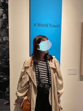 「GLOBAL WORK（グローバルワーク）の美(うつく)シルエットテーパーパンツ/887494（その他パンツ、ブラック系）」を使った、mmmさん（レディース・155cm）の春コーディネート