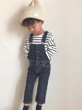 「FITH（フィス）のアイテム（サロペット/オーバーオール）」を使った、yuitoさん（キッズ・90cm）の秋コーディネート