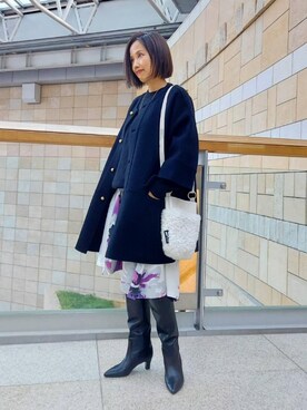 「OOF WEAR（オーフウエア）の＜OOFWEAR（ウーフ ウェア）＞Combi SLD（ショルダーバッグ、ホワイト系）」を使った、軍地　オデット エ オディール スタッフさん（レディース・160cm）の冬コーディネート