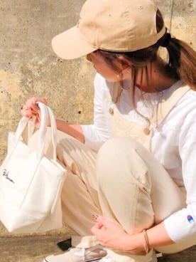 「stradivarius（ストラディバリウス）のアイテム（オールインワン・サロペット）」を使った、cocoさん（レディース・153cm）の秋コーディネート