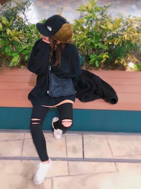 「TODAYFUL（トゥデイフル）のポケットナイロンサコッシュ（ボディバッグ/ウエストポーチ）」を使った、cocoさん（レディース・153cm）の秋コーディネート