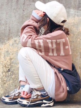 「TODAYFUL（トゥデイフル）のポケットナイロンサコッシュ（ボディバッグ/ウエストポーチ）」を使った、cocoさん（レディース・153cm）の冬コーディネート