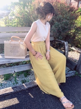 「APOLIS（アポリス）のアイテム」を使った、cocoさん（レディース・153cm）の夏コーディネート