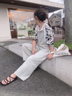「ZARA（ザラ）のアイテム（サロペット/オーバーオール）」を使った、cocoさん（レディース・153cm）の夏コーディネート