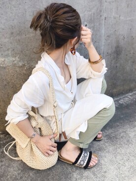 「PT（ピーティ）のアイテム（ブレスレット）」を使った、cocoさん（レディース・153cm）の夏コーディネート