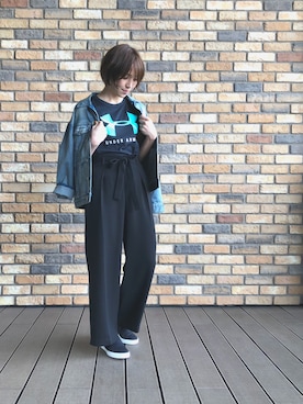 「OZOC（オゾック）のアイテム（デニムジャケット）」を使った、K A N Aさん（レディース・161cm）の春コーディネート