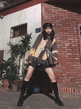 「MAMC（エムエーエムシー）のアイテム」を使った、HanHanさん（レディース・167cm）の夏コーディネート