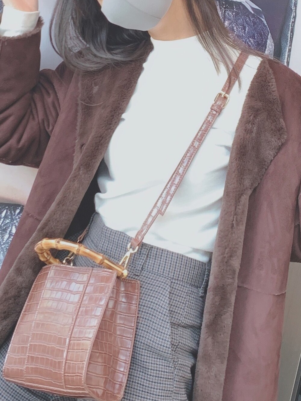 Ameri（アメリ）の「2WAY SOFT BOA LONG COAT（ムートンコート