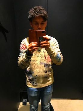 「DSQUARED2（ディースクエアード）のアイテム（スウェット）」を使った、tatiaiさん（メンズ・173cm）の夏コーディネート