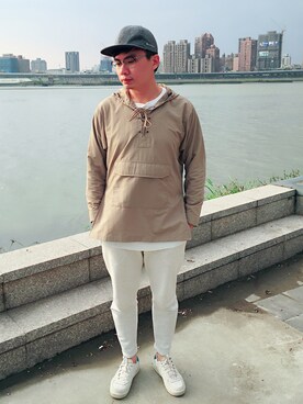 「HARE（ハレ）のアイテム（その他アウター）」を使った、JeffCさん（メンズ・180cm）の冬コーディネート