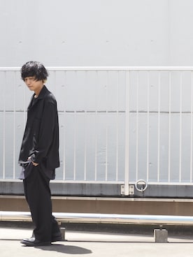 「STUDIOUS（ステュディオス）のアイテム（スラックス）」を使った、Kzm.さん（メンズ・171cm）の夏コーディネート