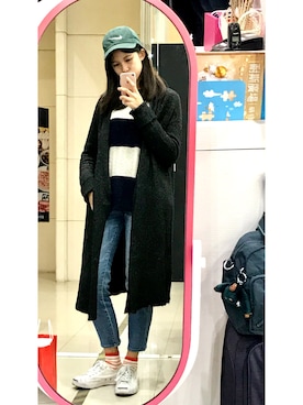 「PULL&BEAR（プルアンドベア）のアイテム（ダッフルコート）」を使った、黃筱淇さん（レディース・170cm）の冬コーディネート