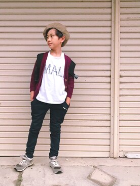 「NEW BALANCE（ニューバランス）の◆new balance KV996（スニーカー）」を使った、y_styleさん（キッズ・129cm）の秋コーディネート