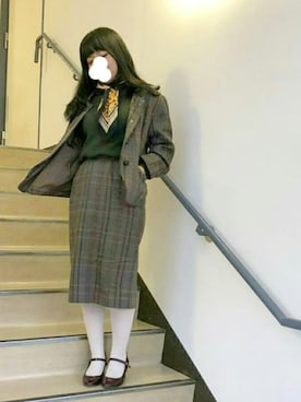 「白タイツ」｜みずさん（レディース・151cm・10代）の冬コーディネート