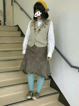 「COACH」｜「アイテム（ハンチング/ベレー帽）」を使った、みずさん（レディース・151cm）の春コーディネート