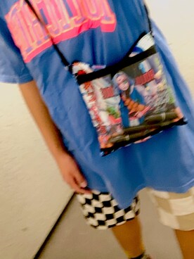 「ROLLING CRADLE（ローリングクレイドル）のアイテム（Tシャツ/カットソー）」を使った、まるおしさん（レディース・160cm）の夏コーディネート