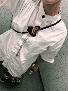 「ROLLING CRADLE（ローリングクレイドル）のアイテム（パンツ）」を使った、まるおしさん（レディース・160cm）の夏コーディネート