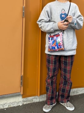 「ROLLING CRADLE（ローリングクレイドル）のアイテム（パンツ）」を使った、まるおしさん（レディース・160cm）の冬コーディネート