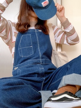 「LENO（リノ）のアイテム（サロペット/オーバーオール）」を使った、unaさん（レディース・156cm）の春コーディネート