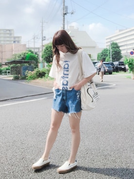 「YEAH RIGHT!!（イェーライト）のアイテム」を使った、キノさん（レディース・153cm）の夏コーディネート
