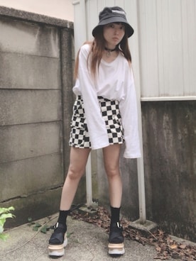 「Kappa（カッパ）のアイテム（帽子）」を使った、キノさん（レディース・153cm）の春コーディネート