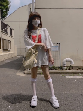 「CDG（シーディージー）のアイテム（バッグ）」を使った、キノさん（レディース・153cm）の夏コーディネート