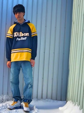 「wilson（ウィルソン）のアイテム（トップス）」を使った、Gilberさん（メンズ・178cm）の冬コーディネート