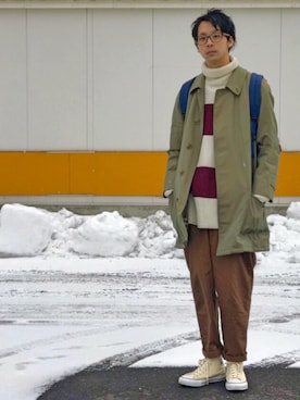 「オールスター」｜「アイテム（トレンチコート）」を使った、Gilberさん（メンズ・178cm）の冬コーディネート