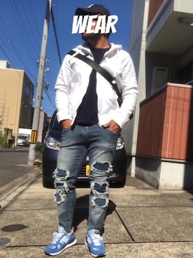 「Abercrombie&Fitch（アバークロンビーアンドフィッチ）のアイテム（パーカー）」を使った、musashi634さん（メンズ・172cm）の秋コーディネート