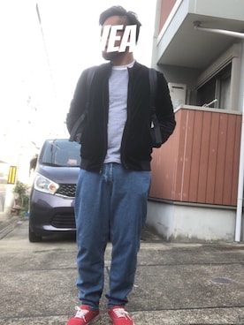 「ZARA MANのアイテム（ブルゾン）」を使った、musashi634さん（メンズ・172cm）の冬コーディネート