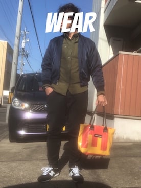 「THE NORTH FACE（ザノースフェイス）のアイテム（MA-1）」を使った、musashi634さん（メンズ・172cm）の冬コーディネート
