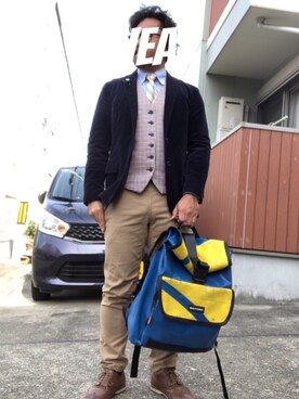 「HUGO BOSS（ヒューゴボス）のアイテム（シューズ）」を使った、musashi634さん（メンズ・172cm）の冬コーディネート