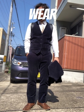 「HUGO BOSS（ヒューゴボス）のアイテム（シューズ）」を使った、musashi634さん（メンズ・172cm）の春コーディネート