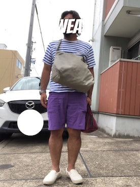 「BLUE BLUE（ブルーブルー）のアイテム（Tシャツ/カットソー）」を使った、musashi634さん（メンズ・172cm）の秋コーディネート