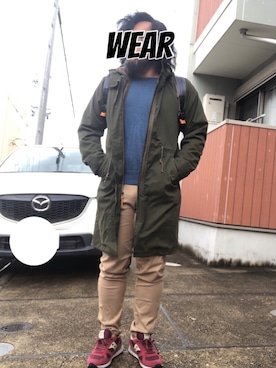 「JOURNAL STANDARD（ジャーナルスタンダード）のアイテム（モッズコート）」を使った、musashi634さん（メンズ・172cm）の冬コーディネート